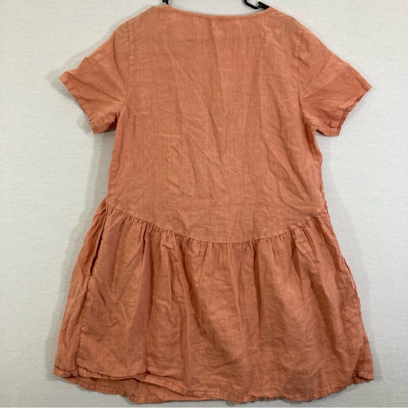 Cynthia Rowley 100% Linen Orange/Peach Dress size Large - Picture 8 of 9